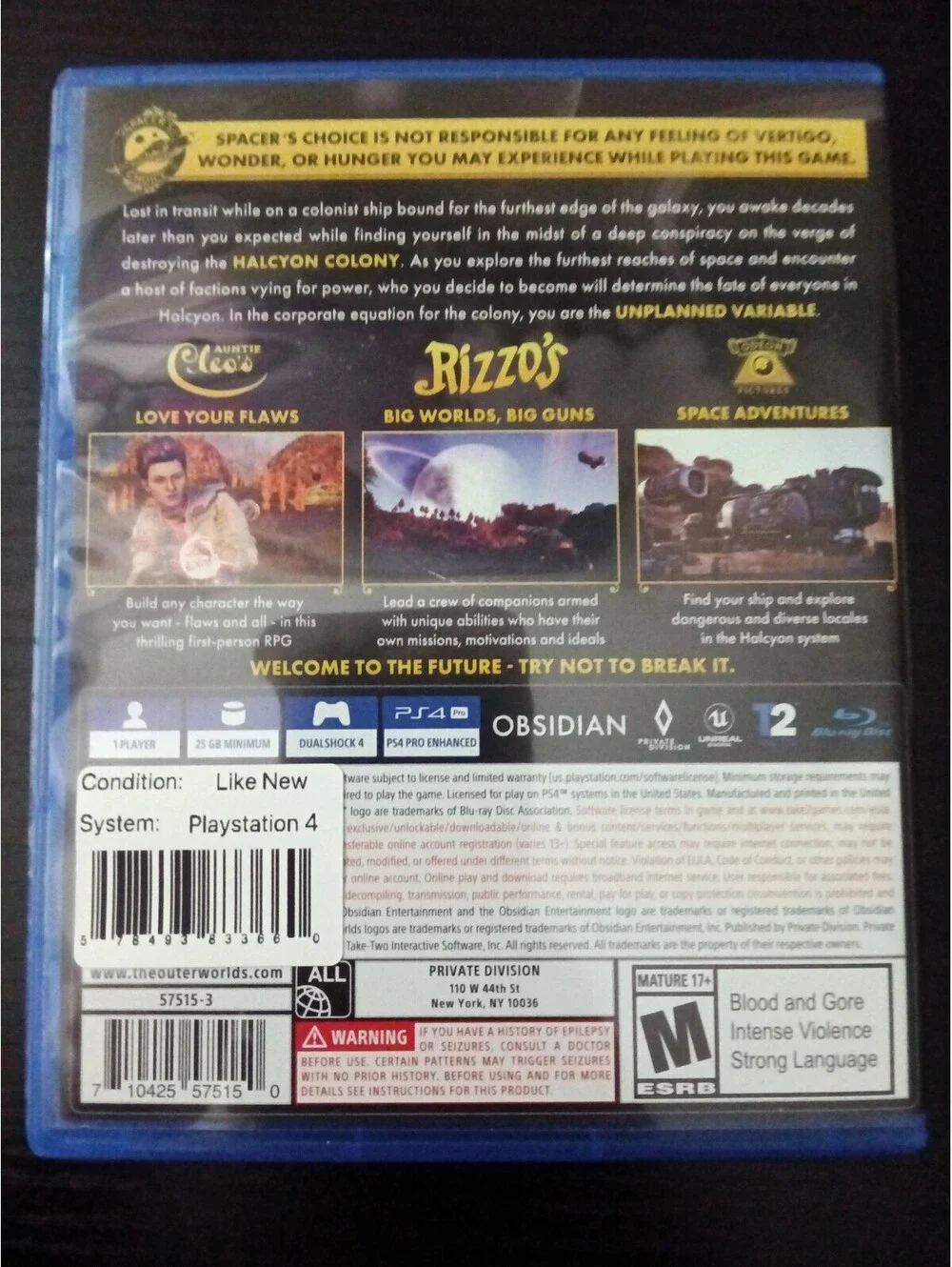 Outer Worlds - Sony PlayStation 4